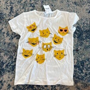 Kids Emoji Cat Faces White T-Shirt